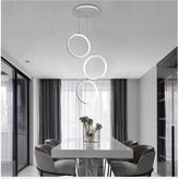 Fer Avize Lopez Modern Tasarım Beyaz Renk Salon Mutfak Beyaz Led Sarkıt 3 Lü Avize