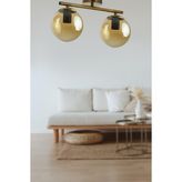 Fer Avize Nika Modern Eskitme Bal Cam Modern 2’li Avize - Sarı