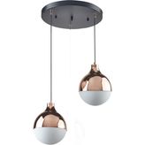 Fer Avize Rima Modern Retro Bakir Metal Ikili Avize - Bakır
