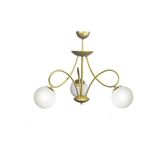 Fer Avize SİNYORİTA MODERN ESKİTME MAT GOLD BEYAZ KAPALI CAMLI Salon - Mutfak - Yatak Odası 3 LÜ AVİZE