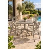 Ferforje Görünümlü Plastik Masa Sandalye Takımı – Bahçe & Balkon Seti - 4 Sandalye + 1 Masa - Bej