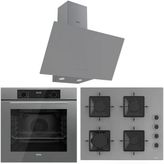 Ferre Flowart QBL63CPR - SS208 - D079 Gri 3'lü Ankastre Set