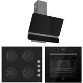 Ferre Flowart Ventora Elite QBL63CS - SS205 - D080 Siyah 3'lü Ankastre Set