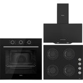 Ferre QXE62CS - CS205 - D086 Siyah 3'lü Ankastre Set