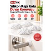 Fevito SAS HAUS 4'lü Silikon Kapı Kolu Duvar Koruyucu Tampon Kendinden Yapışkanlı Darbe Emici Çarpma Önleyi