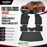 Fiat Egea Cross 2020 Araca Özel Derin Havuzlu Paspas ve Bagaj Havuzu Seti Semtaş - Siyah