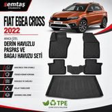 Fiat Egea Cross 2022 Araca Özel Derin Havuzlu Paspas ve Bagaj Havuzu Seti Semtaş - Siyah