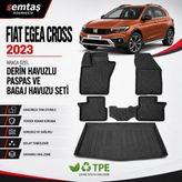 Fiat Egea Cross 2023 Araca Özel Derin Havuzlu Paspas ve Bagaj Havuzu Seti Semtaş - Siyah