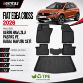 Fiat Egea Cross 2026 Araca Özel Derin Havuzlu Paspas ve Bagaj Havuzu Seti Semtaş - Siyah