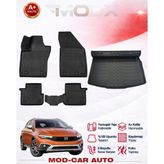 Fiat Egea Cross Araca Özel 3D Havuzlu Paspas Takımı ve Bagaj Havuzu - Siyah