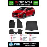 Fiat Egea Type 356 Hb 3D Pro Havuzlu Paspas Ve Bagaj Havuzu Seti (2'Li Set) 2016-2023 A+ Kalite