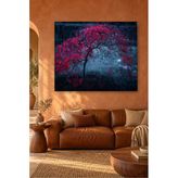 Fida Gece Mavisinde Pembe Japon Akçaağacı Canvas Tablo