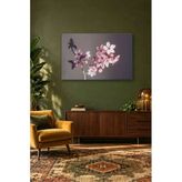Fida Gri Fonda Tek Dal Pembe Sakura Canvas Tablo