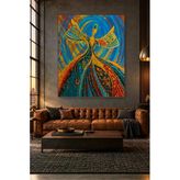 Fida Mavi Girdapta Desenli Elbiseli Semazen Canvas Tablo