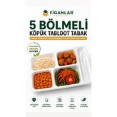 figanlar ambalaj 5 Bölmeli Köpük Tabldot Tabak Tek Kullanımlık Yemek Tabağı 50’li kullan at gıda tabağı