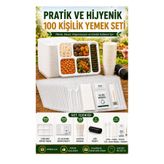 figanlar ambalaj FGN 5 Bölmeli Köpük Tabildot Kullan At Piknik Yemek Seti 6’lı Çatal Kaşık Peçete Karton Bardak 100 KİŞİLİK