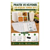 figanlar ambalaj FGN 5 Bölmeli Köpük Tabildot Kullan At Piknik Yemek Seti 6’lı Çatal Kaşık Peçete Karton Bardak 50 KİŞİLİK