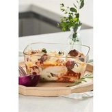 Fika Clik Dikdörtgen Cam Saklama Kabı 1380 Ml - Bej
