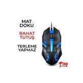 FİOPLUS Oyun Mouse Kablolu Usb Optik Oyuncu Mause Ergonomik Led Işıklı Gaming