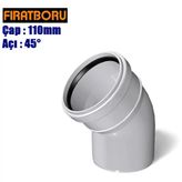Fırat Pvc 110X45 Açık Dirsek, Pvc Açık Dirsek, 1 Adet