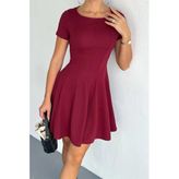 Fit Kesim Basic Kısa Kollu Mini Elbise Dnv-000092