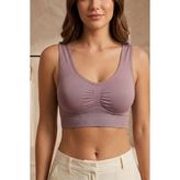Fit Women Toparlayan Incelten Kalın Askılı Pedsiz Büstiyer Korsesi Seamless 5050 -Gül Kurusu - 2XL