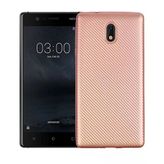 Fitcase Nokia 3 Rose Gold Carbon Desen Arka Kapak