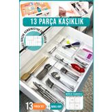 Fithome 13'lü Modüler Kaşıklık ve Çekmece Içi Düzenleyici Şeffaf Organizer Iki Çekmece Kullanılabilir