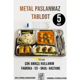 FİTHOME Metal Paslanmaz Çelik Yemek Tabldot Servis Tabağı Fabrika Hastane Okul Çok Amaçlı Kullanım