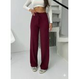 Fitilli Şardonlu Pantolon Bordo