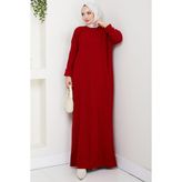 Fitilli Triko Elbise Kırmızı HM2247 - Standart