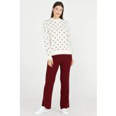 Fitilli Triko Pantolon - Bordo