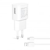FitPlus FT-201M Bianca 2.4A Seyahat Şarj Aleti Micro Usb Kablo Set