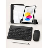 Five-E Apple iPad A16 11 Inc (2025) Foldex Yatay ve Dikey Standlı Türkçe Klavye Mouse Kalem ve Kılıf Seti A3354 A3355 - A16 11 Inc 2025 - Siyah