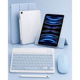 Five-E Apple iPad Air 11 M3 Foldex Yatay ve Dikey Standlı Türkçe Klavye Mouse Kalem ve Kılıf Seti A3266 A3267 - Açık Mavi