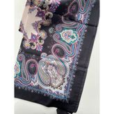 Five Scarf Nakış Desen Vual Ipek Şal - Siyah