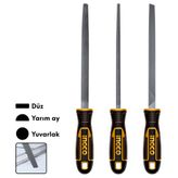 Fixonic Ingco HKTFS1308 8"/200mm 3'lü Endüstriyel Eğe Seti