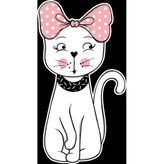 Fiyonklu Beyaz Kedi Duvar Stickerı