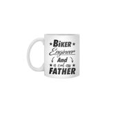 Fizello Biker Engineer Father Beyaz Kupa, 330 ml, Seramik