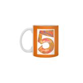 Fizello Creative Number 5 Beyaz Kupa, 330 ml, Seramik
