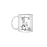 Fizello E Dragon Alphabet Beyaz Kupa, 330 ml, Seramik