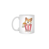 Fizello Fox At Eating With Popcorn Beyaz Kupa, 330 ml
