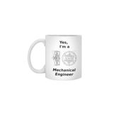 Fizello Mechanical Engineer Beyaz Seramik Kupa, 330 ml
