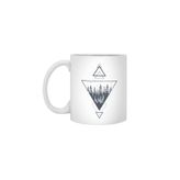 Fizello Modern Geometric Nature Forest Boho Triangles Beyaz Kupa, 330 ml