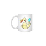 Fizello Rabbit With Popsicle Beyaz Kupa, 330 ml, Seramik