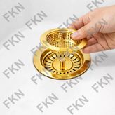 Fkn Altın Eviye - Lavabo Gider Süzgeci Ve Çöp Tıkacı Seyyar Süzgeç (2 Ürün)