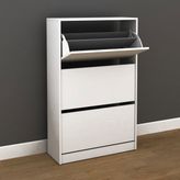Flat Duo 3 Katlı Geniş Ayakkabılık Dolabı Beyaz