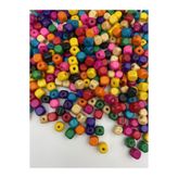 Flea Market 8Mm Karışık Renkli Küp Ahşap,Tahta Boncuk (25Gr,~100 Adet)