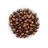Flea Market Ahşap Boncuk, 10Mm Kahverengi Ahşap,Tahta Boncuk (50Gr,~160 Adet Boncuk)