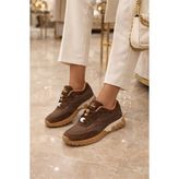 Flet Paraşüt Kumas Ortopedik Sneaker - Kahve